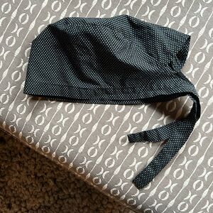 Black and white polka dot women’s scrub cap